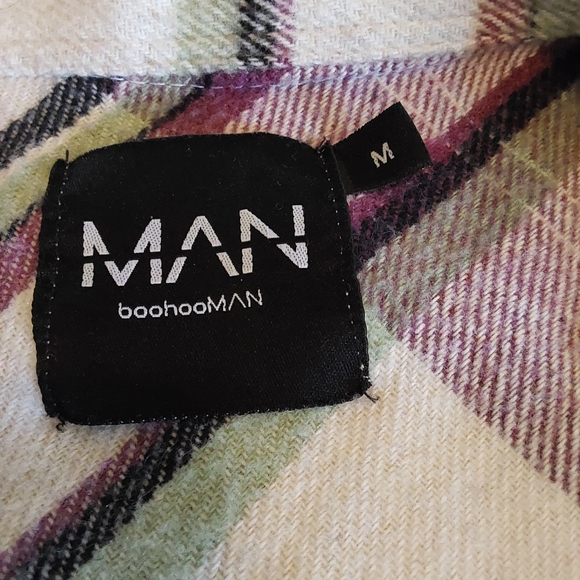🌺 Like New Boohoo Man Flannel Pull-on Shacket - Picture 12 of 15